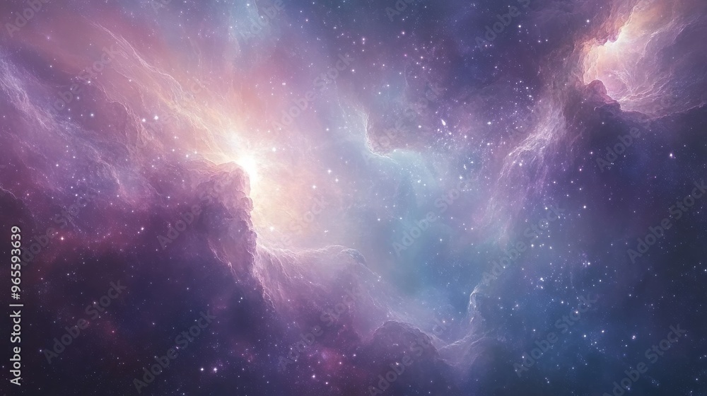 Naklejka premium Cosmic Nebula with Stars.