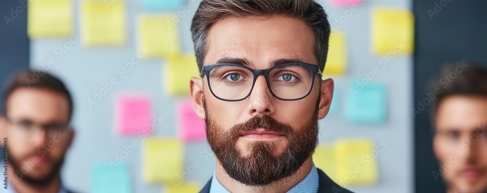 A team of professionals discussing ideas during a business meeting in a modern office, with a whiteboard full of notes in the background A team of professionals discussing ideas during a business meeting in a modern office, with a whiteboard full of notes in the background