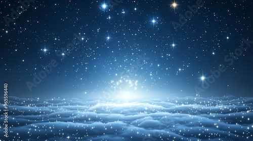 Starry Night Above Clouds.
