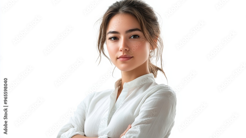 Portrait of a Beautiful Woman with Arms Crossed. Portrait of a Beautiful Woman with Arms Crossed.