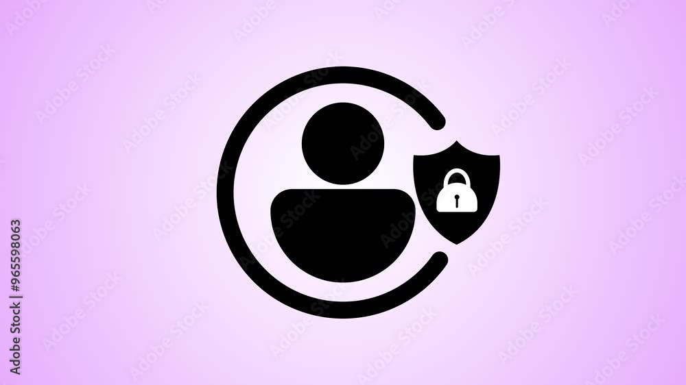 Locked Portfolio Account with Security Lock and contact Icon – Profile Safety. Locked Portfolio Account with Security Lock and contact Icon – Profile Safety.