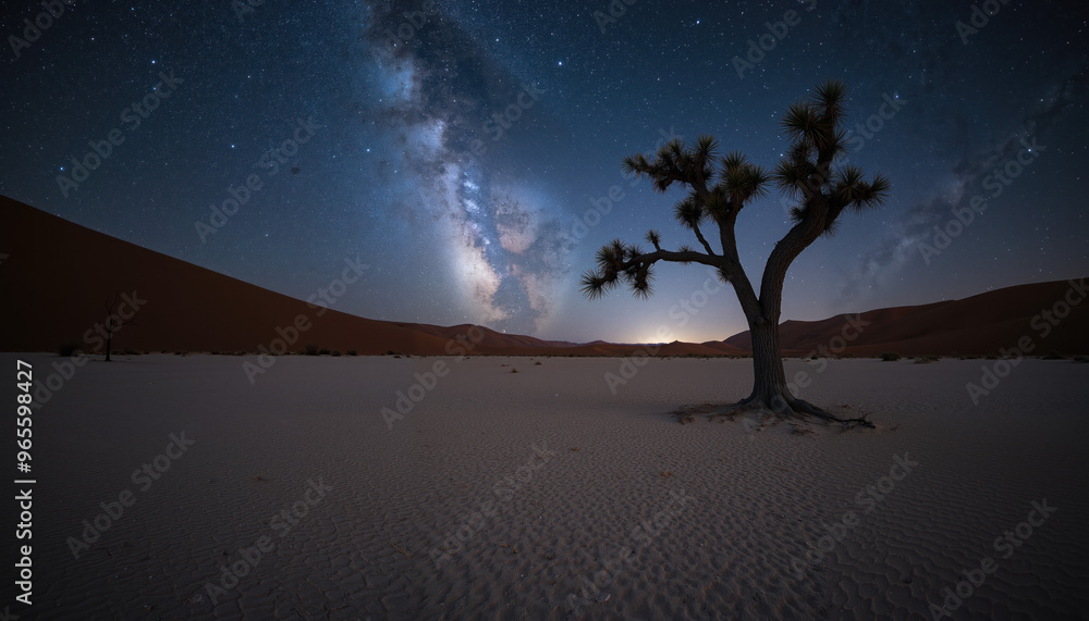 Majestic Lone Tree in Arid Desert Under Stunning Starry Sky with Visible Mildesert, tree, night, stars, Milky Way, cky Way and Cracked Dry Earth at Night - Captivating Nature and Landscape Photography Majestic Lone Tree in Arid Desert Under Stunning Starry Sky with Visible Mildesert, tree, night, stars, Milky Way, cky Way and Cracked Dry Earth at Night - Captivating Nature and Landscape Photography