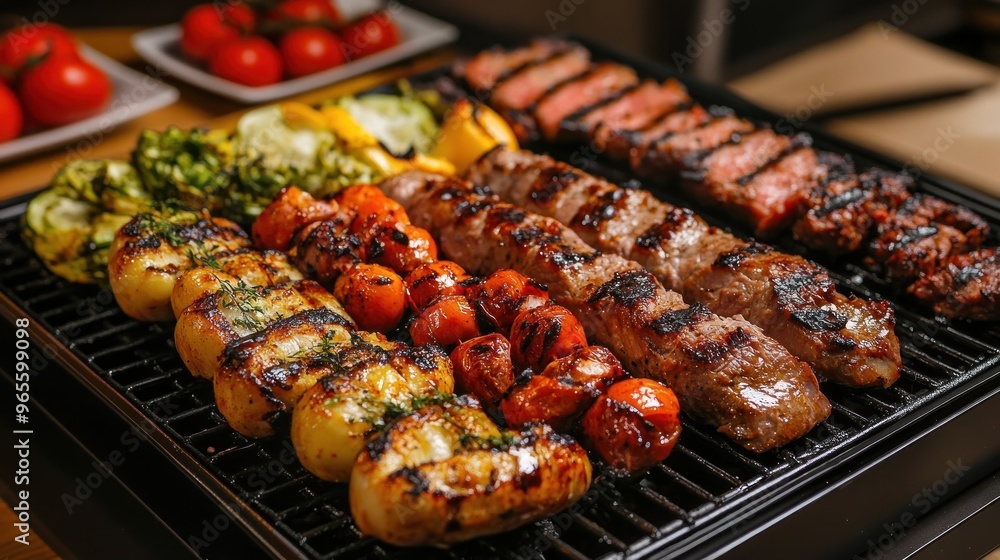 Grilled Food on Electric Grill Grilled Food on Electric Grill