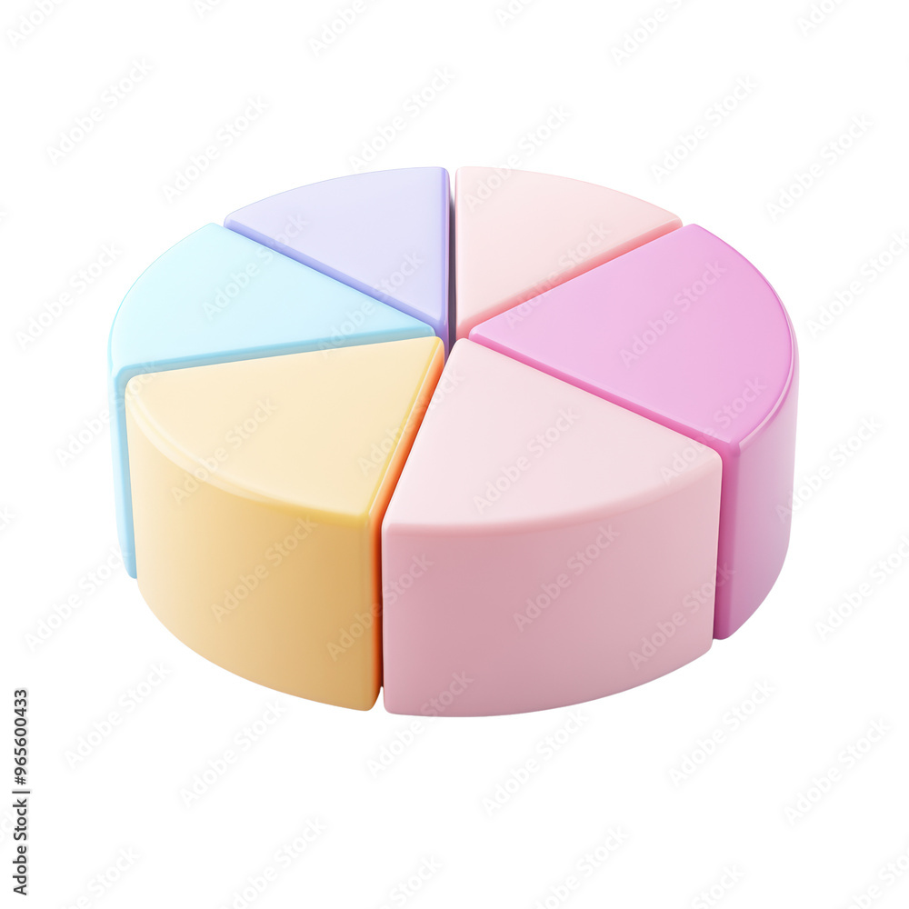 A colorful, segmented pie chart made of soft materials, featuring pastel shades of pink, blue, and yellow, designed for educational or decorative purposes A colorful, segmented pie chart made of soft materials, featuring pastel shades of pink, blue, and yellow, designed for educational or decorative purposes