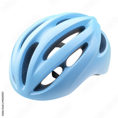 A sleek, aerodynamic blue cycling helmet designed for safety and performance, featuring ventilation openings for breathability during rides