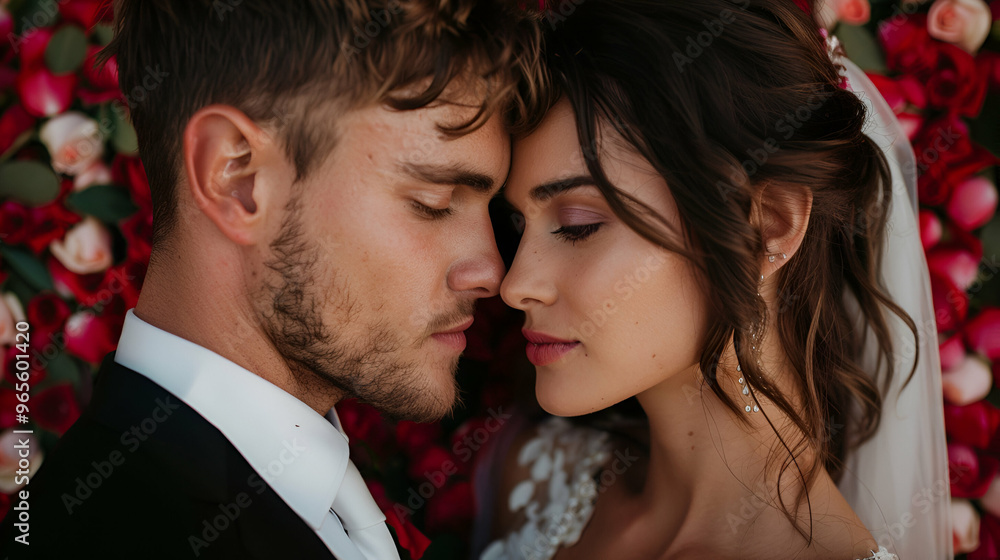 Photographer Shoots Couple Rose Petals Photographer Shoots Couple Rose Petals