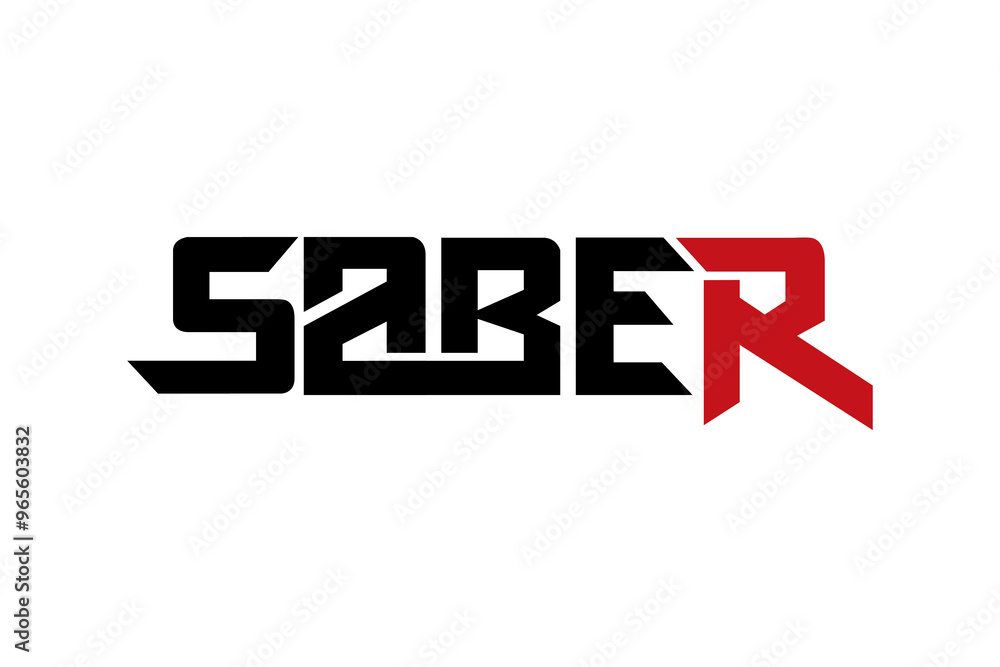 Saber typography design vector, for t-shirt, poster and other uses Saber typography design vector, for t-shirt, poster and other uses