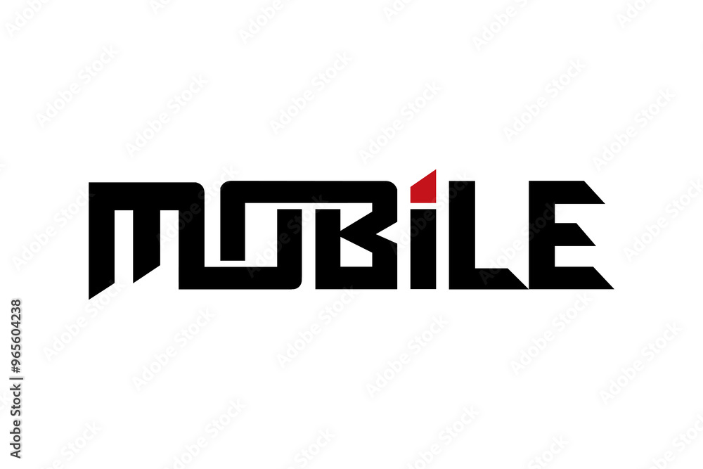 Obraz premium Mobile typography design vector, for t-shirt, poster and other uses