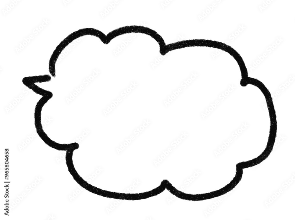 もくもく雲のような吹き出し、手描きのマジックペン風テクスチャ