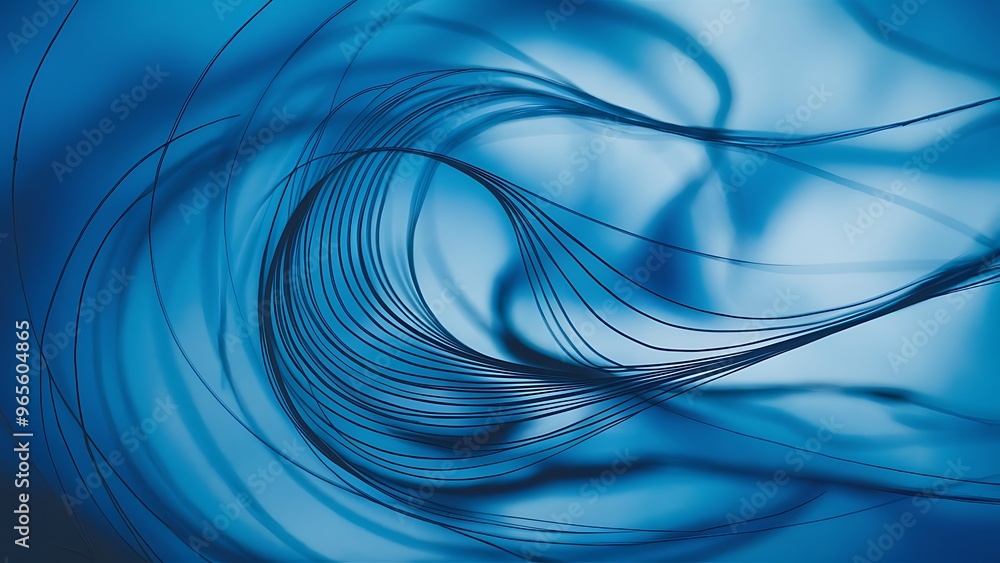Fototapeta premium Abstract blue background, beautiful lines and blur