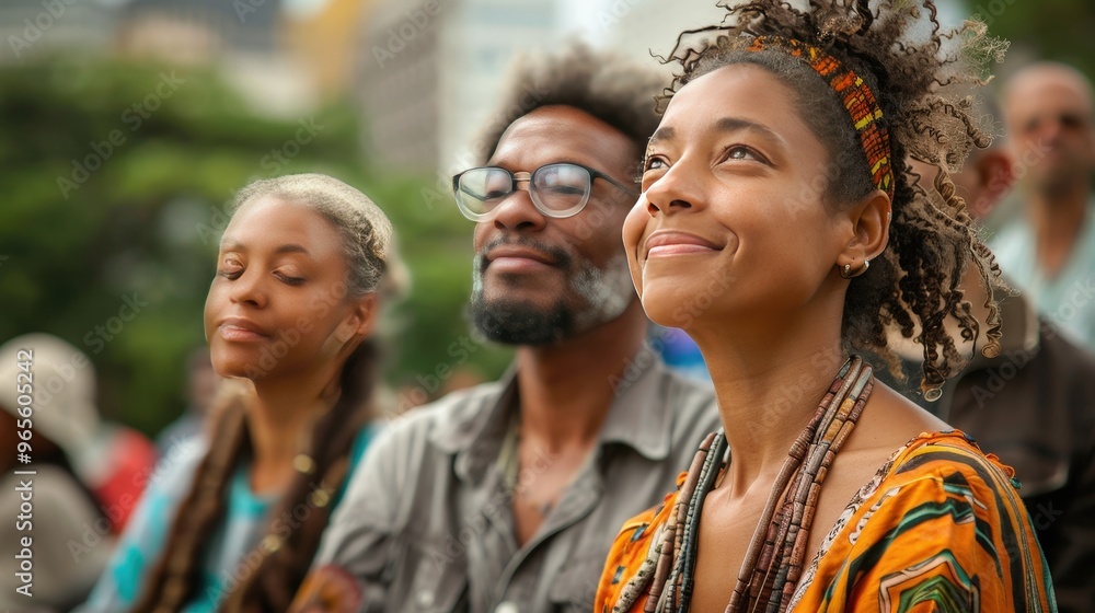 A Reflective Moment of Joy and Connection in a Vibrant Outdoor Setting at a Panel Discussion Event A Reflective Moment of Joy and Connection in a Vibrant Outdoor Setting at a Panel Discussion Event