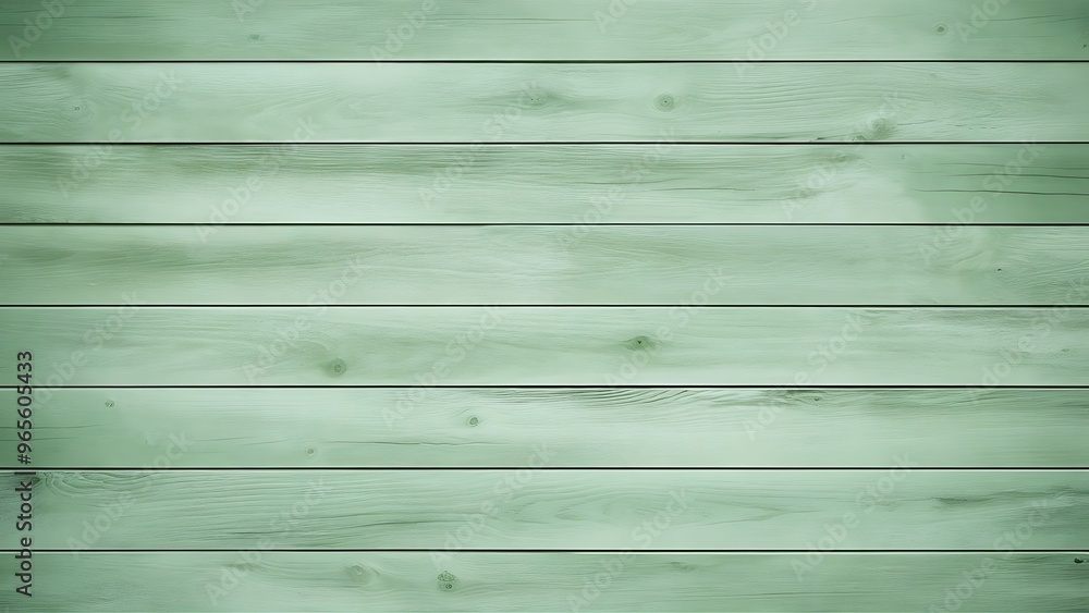 Fototapeta premium Light green wooden background with horizontal planks
