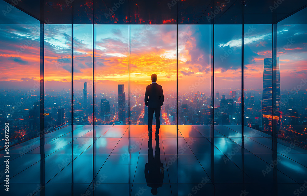 “Businessman Standing in Front of a Large Window Overlooking a Cityscape”
“Businessman Standing in Front of a Large Window Overlooking a Cityscape”