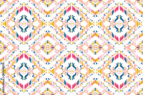 Art & IllustrationGeometric ethnic flower pattern for background,fabric,wrapping,clothing,wallpaper,Batik,carpet,embroidery style.Abstract geometric pattern.