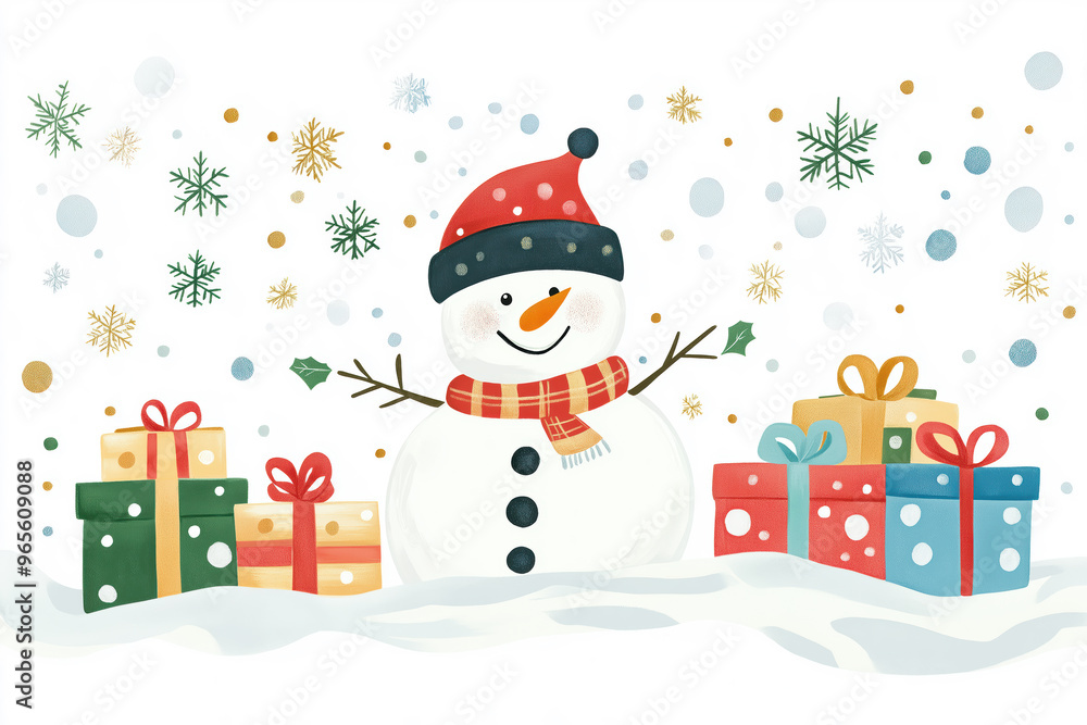 snowman with gifts snowman with gifts