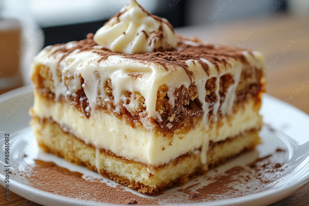 Indulgent dessert delight captured in a cozy cafe at sunset, featuring a rich layered treat Indulgent dessert delight captured in a cozy cafe at sunset, featuring a rich layered treat