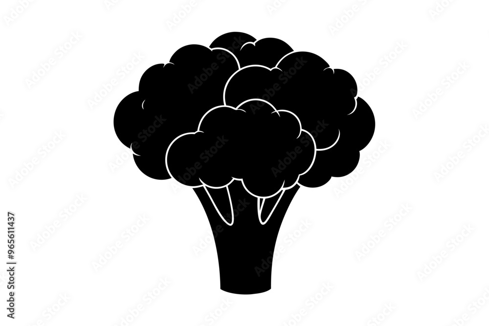 Broccoli vector art silhouette illustration Broccoli vector art silhouette illustration