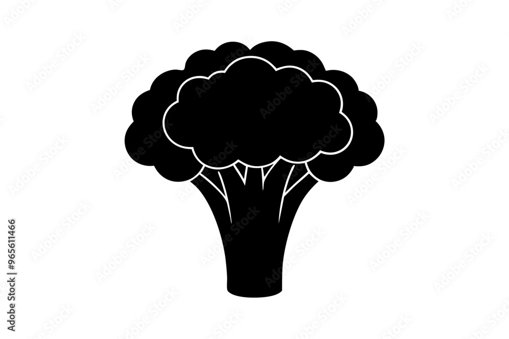 Broccoli vector art silhouette illustration Broccoli vector art silhouette illustration