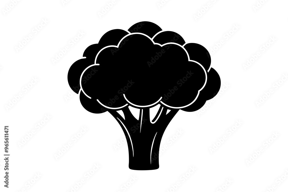 Broccoli vector art silhouette illustration Broccoli vector art silhouette illustration