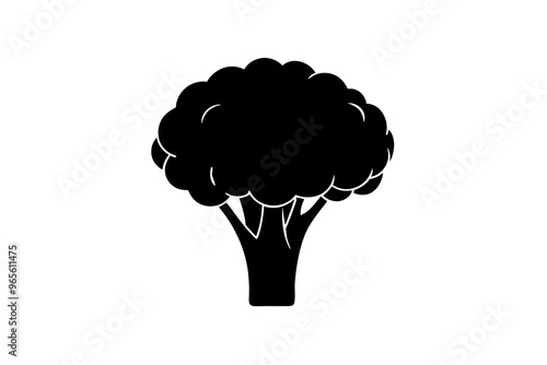 Broccoli vector art silhouette illustration