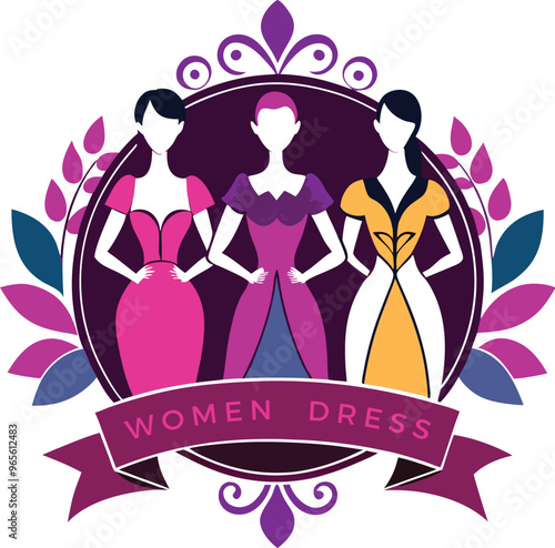 Flat vector illustrative style fashion logo design template.