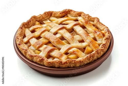 apple pie on thanksgiving day dessert isolated on white background