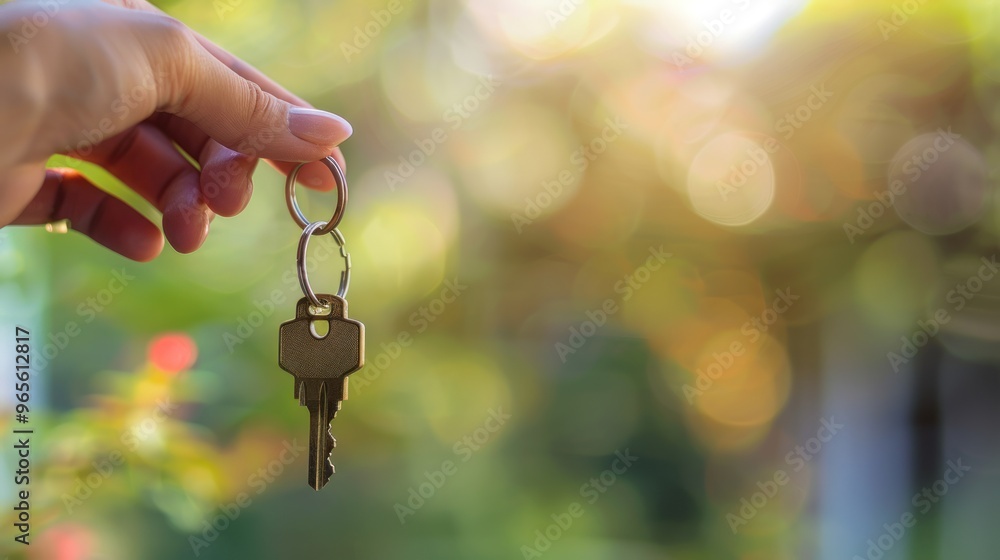 House key in hand and blur background a photograph House key in hand and blur background a photograph