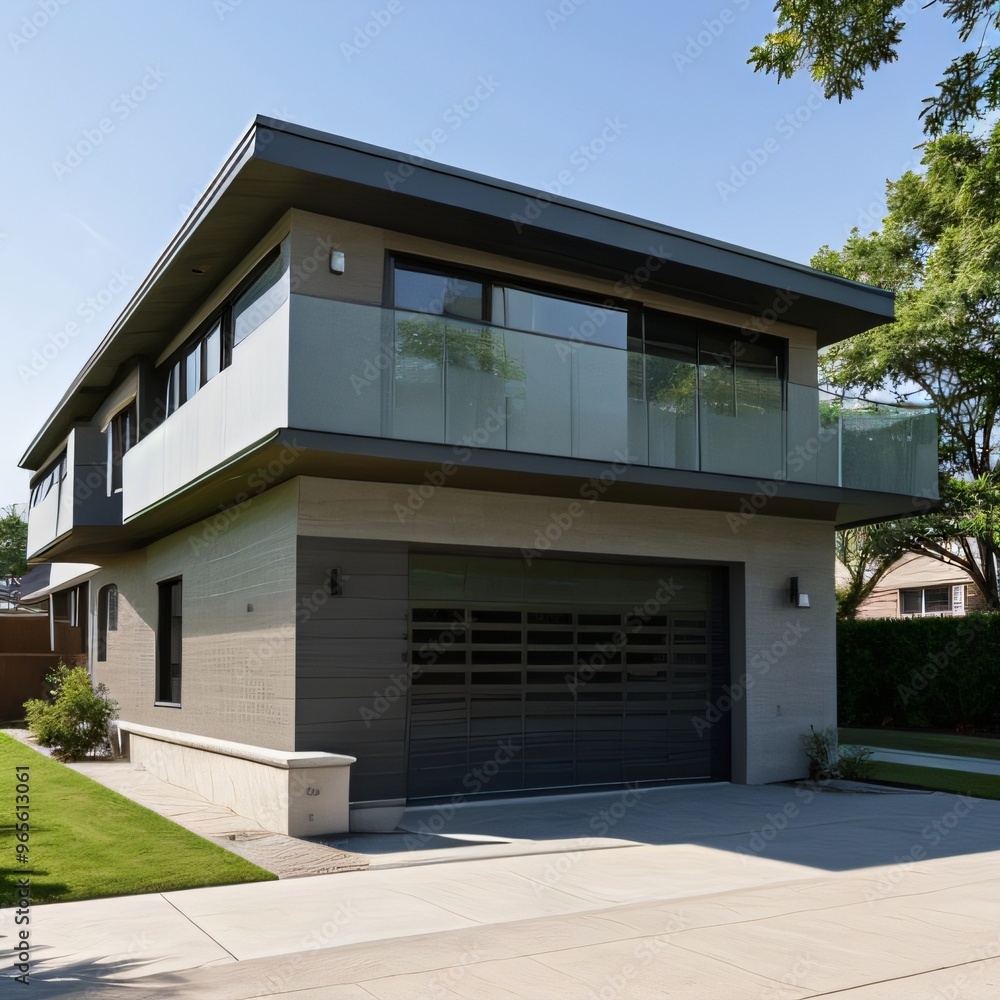Modern luxury house with a well-manicured lawn.. Modern luxury house with a well-manicured lawn..