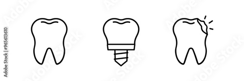 Tooth icon set. Dental icons