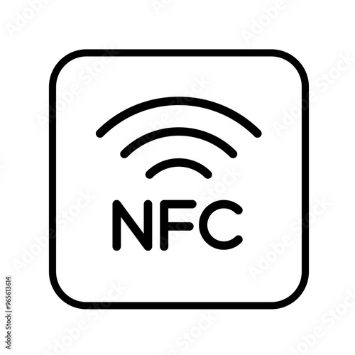 Nfc icon. Nfc line icon