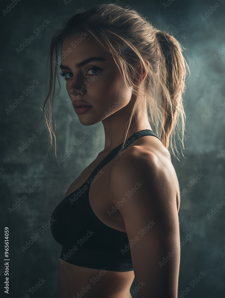 Fototapeta premium Portret młodej, pięknej, wysportowanej instruktorki fitness.