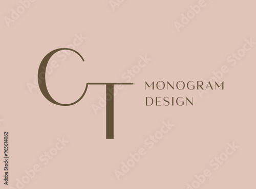 CT letter logo icon design. Classic style luxury initials monogram.