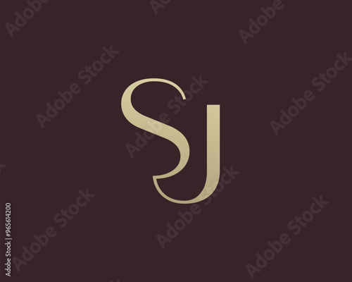 SJ letter logo icon design. Classic style luxury initials monogram.