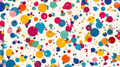 Colorful Polka Dot Pattern Background - Stock Illustration