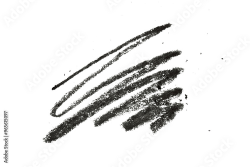 Black cosmetic eye pencil stroke isolated on white background