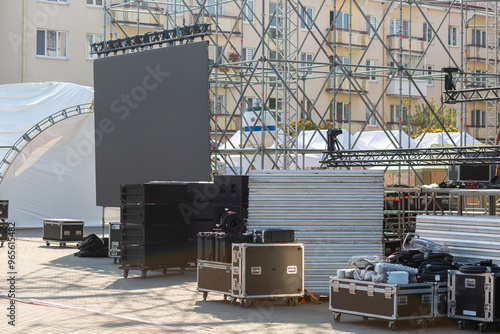 Stage equipment for the organization of concert shows. photo