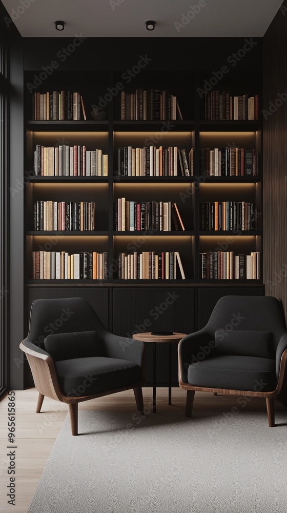 A minimalist bookshelf that provides a comfortable reading environment at home. A minimalist bookshelf that provides a comfortable reading environment at home.