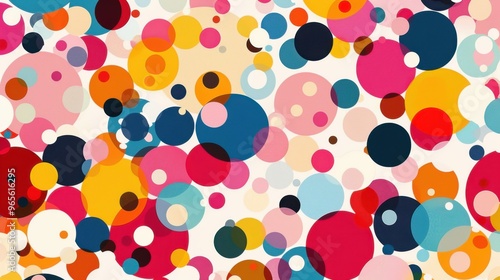 Colorful Polka Dot Pattern Background - Stock Illustration