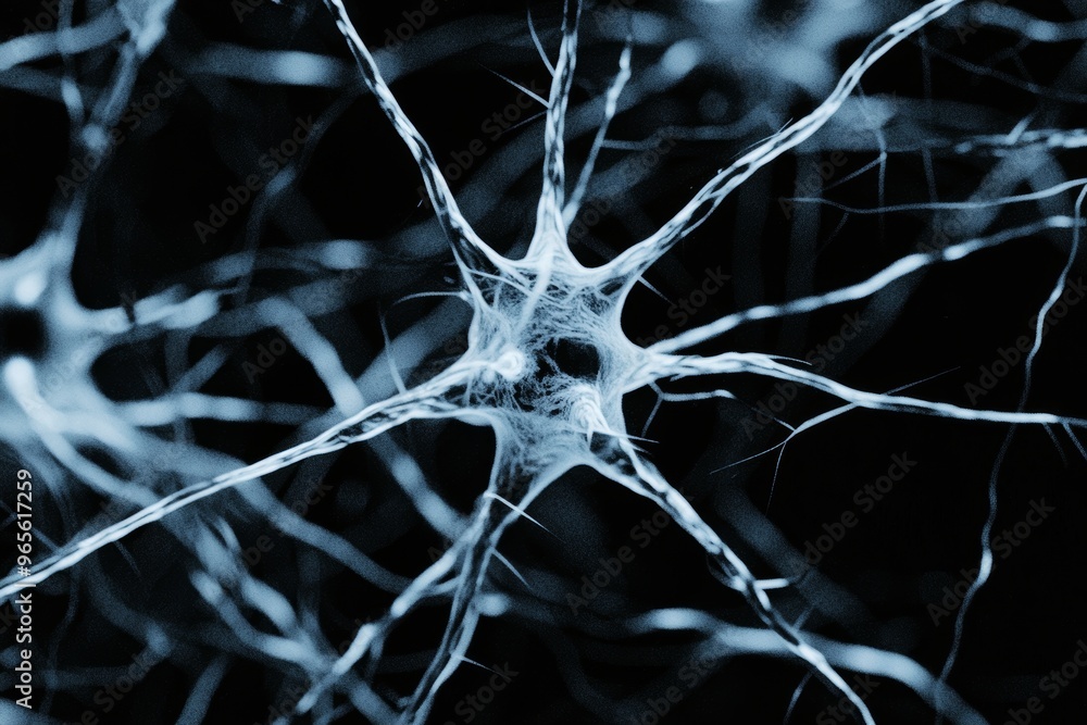 A continuous glowing artistic neuron on a digital network background. Stock image A continuous glowing artistic neuron on a digital network background. Stock image
