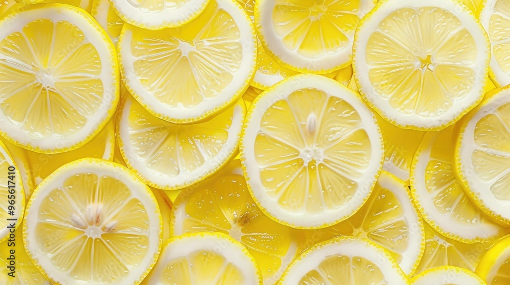 top view of lemon, fresh lemon slices.