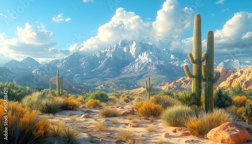 Fototapeta Naklejka Na Ścianę i Meble -  Background of the Arizona desert landscape