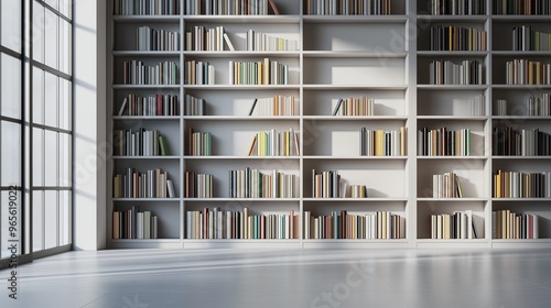 A minimalist bookshelf that provides a comfortable reading environment at home.