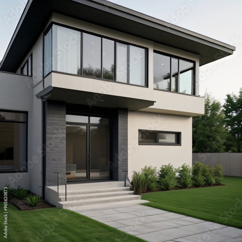 Wallpaper Mural Modern luxury house with a well-manicured lawn.. Torontodigital.ca