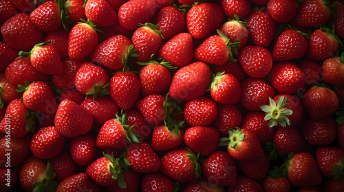 Close-Up of Ripe Strawberries Backdrop