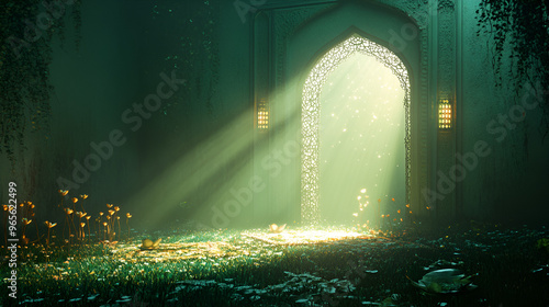 An ethereal depiction of spiritual reflection on 12 Rabi al Awwal for Eid Milad un Nabi photo