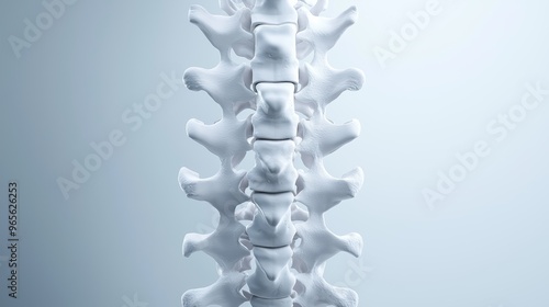 Symmetry in the Vertebral Column, Analyze the symmetrical structure of the vertebral column, with each vertebra aligned along a central axis. photo