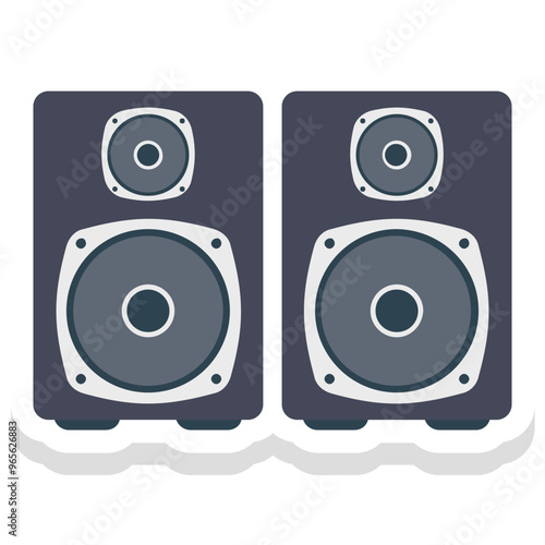 Speaker sticker vector icon in isolated background 