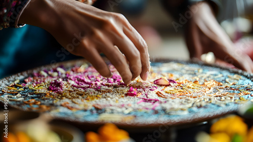 A close-up of a traditional Eid Milad Nabi dessert on 12 Rabi al Awwal