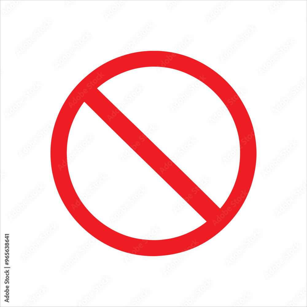 Red prohibition sign. No symbol icon vector illustration design on white background. Red prohibition sign. No symbol icon vector illustration design on white background.