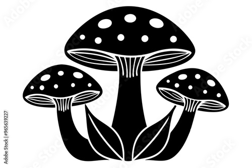 Mushroom line art vector art silhouette illustration